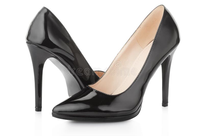 Zapatos Negros Del Tacón Alto Para La Mujer Imagen de archivo - Imagen truncamiento, ropa: 51658495