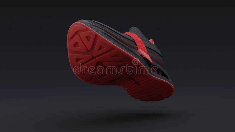 Zapatos Rojos Y Negros Blandos Y Cómodos De Correr Y Baloncesto Stock de ilustración - de zapato: 274471321