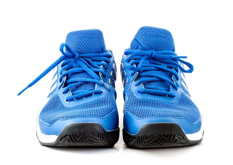 Zapatos Tenis Azules En Backgound Blanco de archivo - Imagen de trendy, azul: 51529498