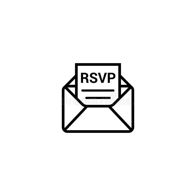 Zaproszenie wektorowe dla znaczników daty koperty ikony RSVP koperta komunikatu rsvp