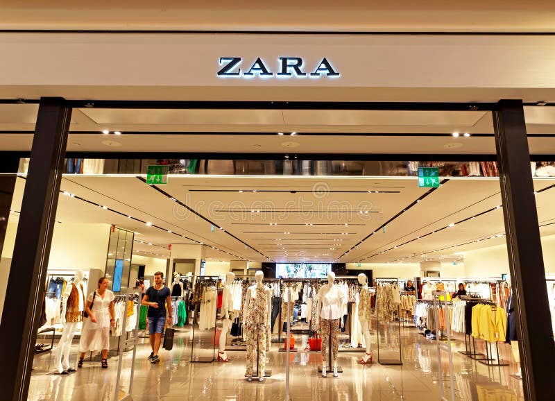 Zara Store in Rome, Italy with people shopping.