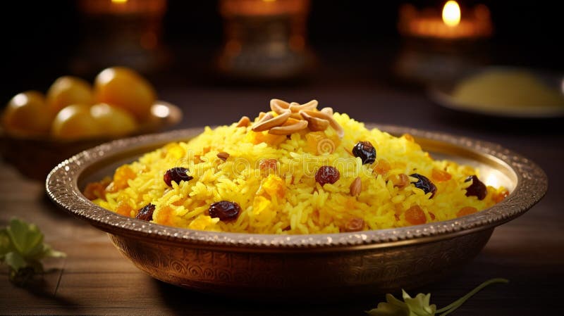 Zarda (Indian Sweet Saffron Rice) Stock Illustration - Illustration of