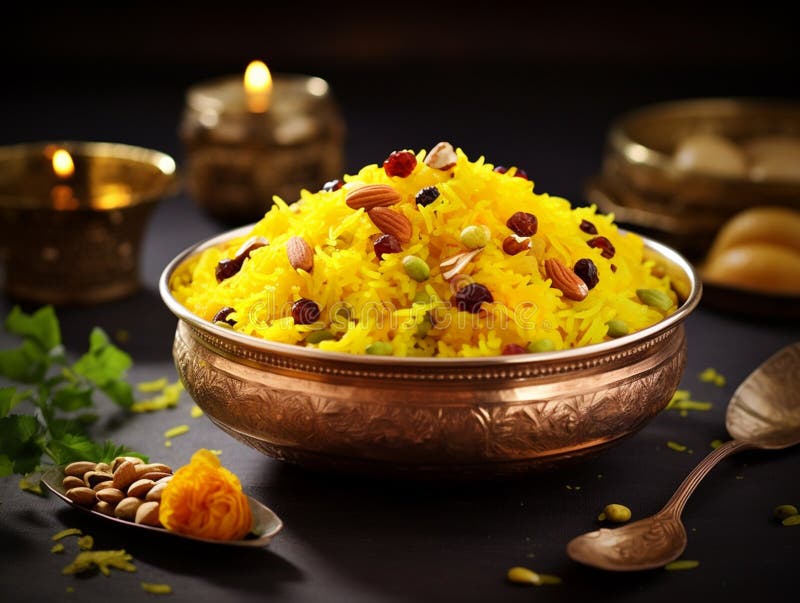 Zarda (Indian Sweet Saffron Rice) Stock Illustration - Illustration of