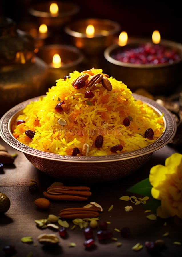 Zarda (Indian Sweet Saffron Rice) Stock Illustration - Illustration of