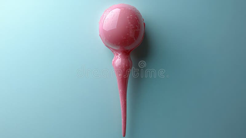 Zartes rosa Tropfen auf einer weichen blauen Oberfläche stock abbildung