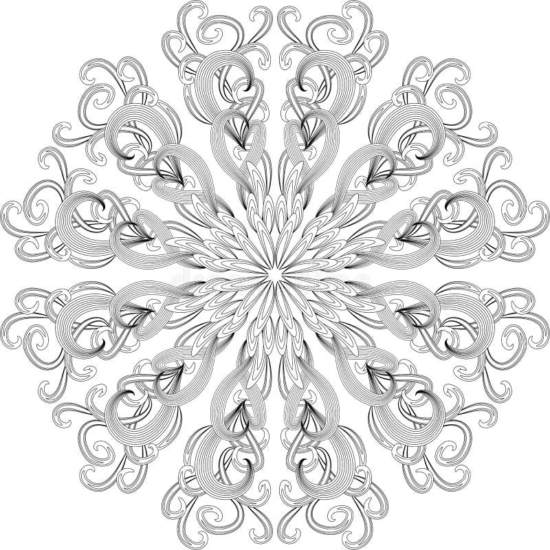 Zarysowywa wokoło kwiecistego wzoru dla kolorystyki książki strony Antistress dla dorosłych i dzieci Doodle ornament w czarny i b ilustracja wektor Zarysowywa wokoło kwiecistego wzoru dla kolorystyki książki strony Antistress dla dorosłych i dzieci Doodle ornament w czarny i b ilustracja wektor