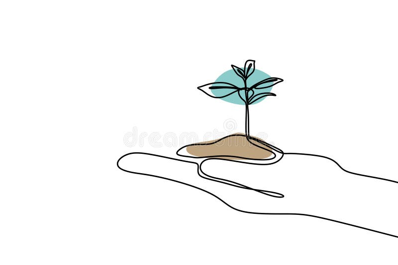 Zasadza narastaj? cego ci? g? ego kreskowego rysunku jeden r? ka rysuj? cego minimalistycznego projekt ilustracja wektor