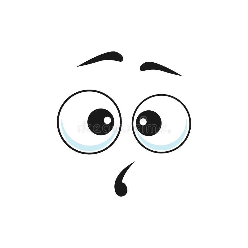 Zaskoczony kreskówka wektor twarzy ciekawe zabawne emoji royalty ilustracja