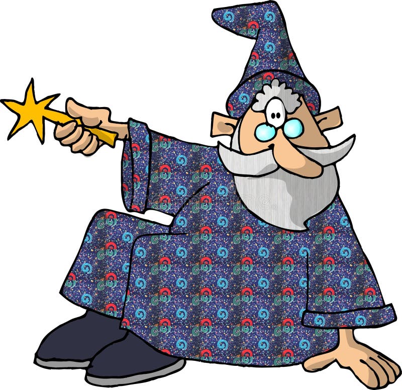 Zauberer 2 stock abbildung. Illustration von merlin, zauberstab - 46434