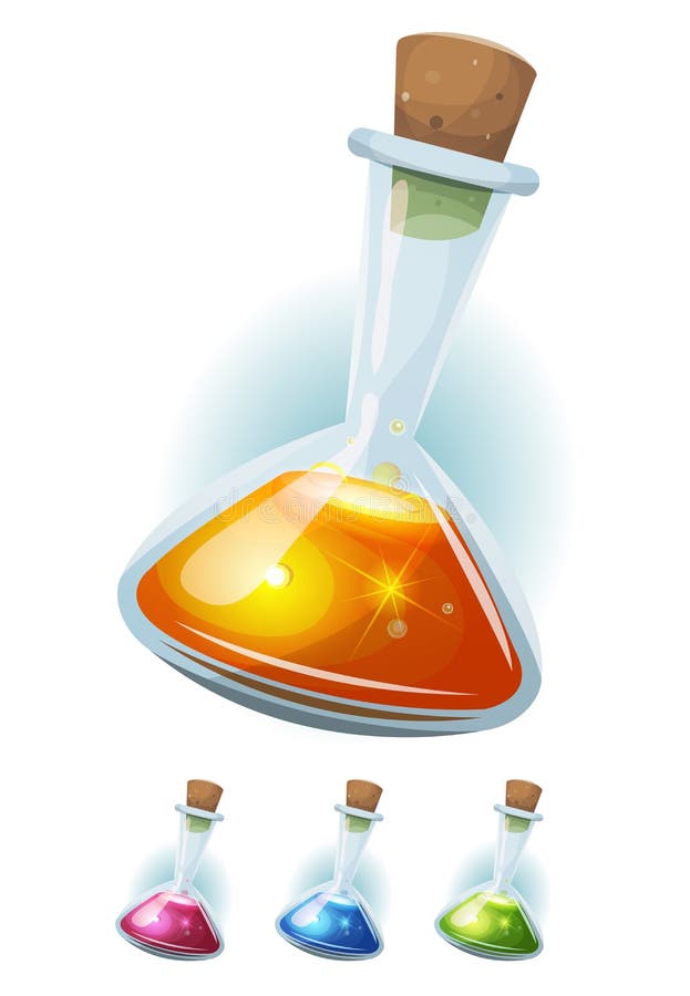 Zaubertrank-Flasche mit Elixier für Spiel Ui lizenzfreie abbildung Zaubertrank-Flasche mit Elixier für Spiel Ui lizenzfreie abbildung