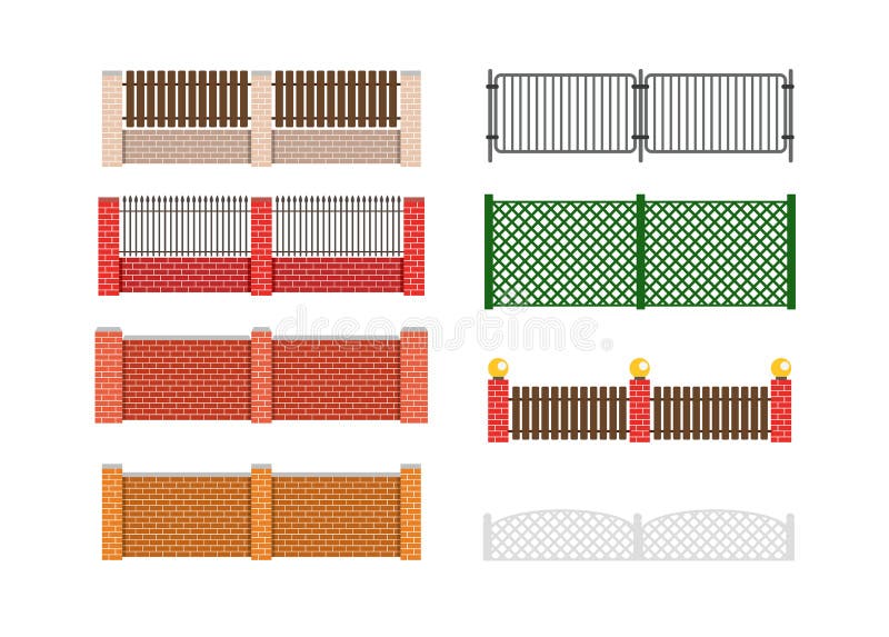 Zaunvektorillustration Ziegelsteinzaun und Holzzaun Zaun aro stock abbildung Zaunvektorillustration Ziegelsteinzaun und Holzzaun Zaun aro stock abbildung