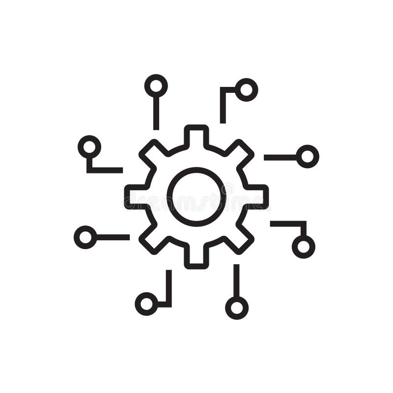 Zautomatyzowany Wektor Ikony Linii Systemowej Dla Logo Projektu Graficznego Witryna Sieci Web