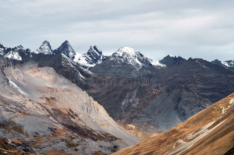Zaświeca na alps, Aiguilles d ` Arves obraz stock Zaświeca na alps, Aiguilles d ` Arves obraz stock