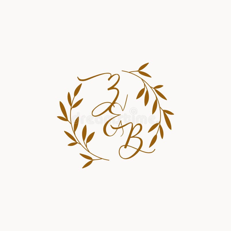 ZB initial wedding monogram logo royalty free illustration