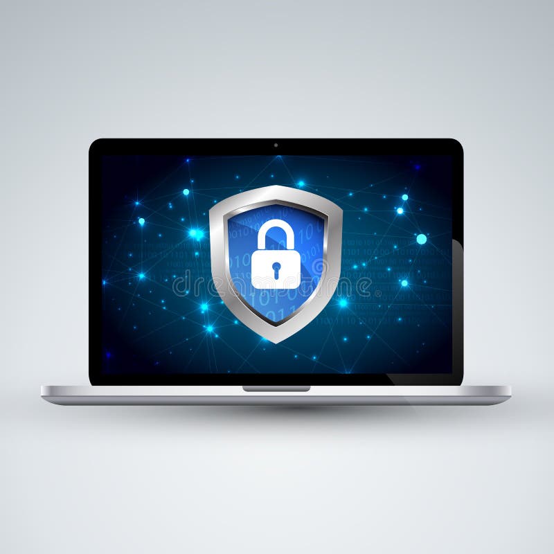 Zbawczego pojęcia cyber cyfrowa ochrona royalty ilustracja