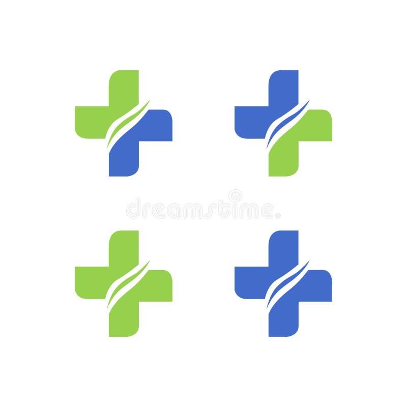 Zbiór logo symbolu krzyżowego znaku medycznego ilustracji