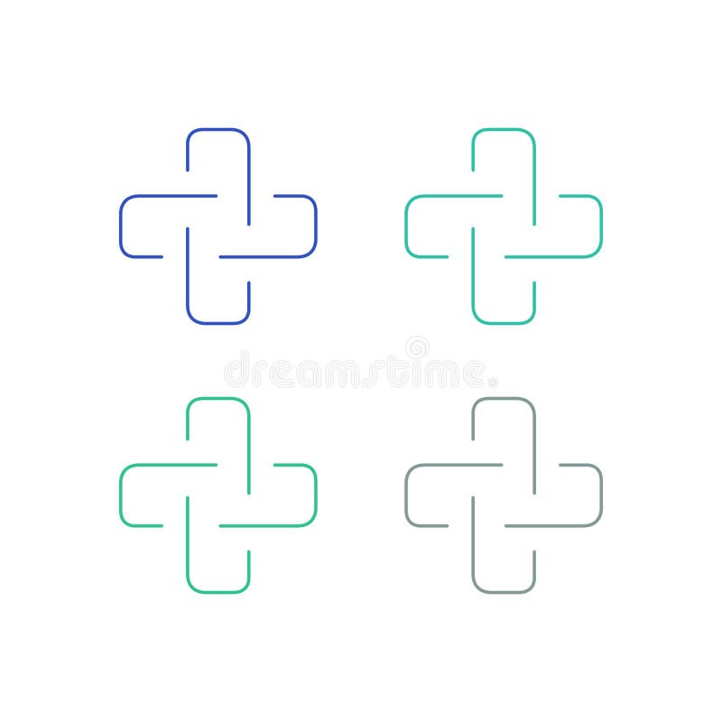 Zbiór logo symbolu krzyżowego znaku medycznego ilustracja wektor