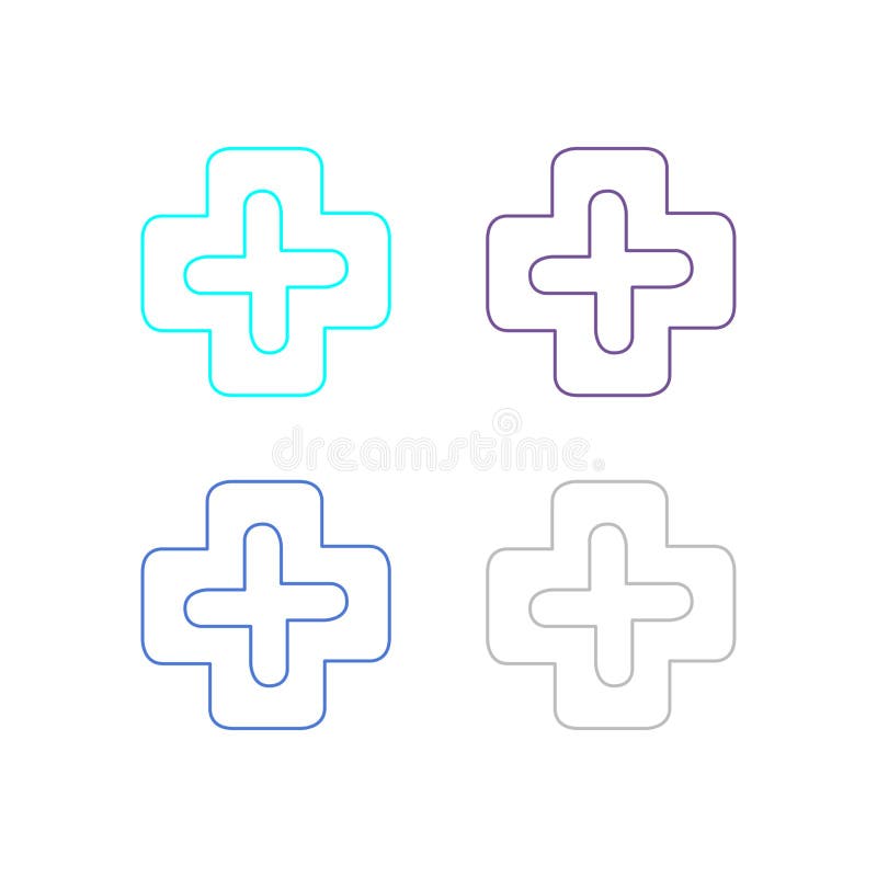 Zbiór logo symbolu krzyżowego znaku medycznego ilustracji