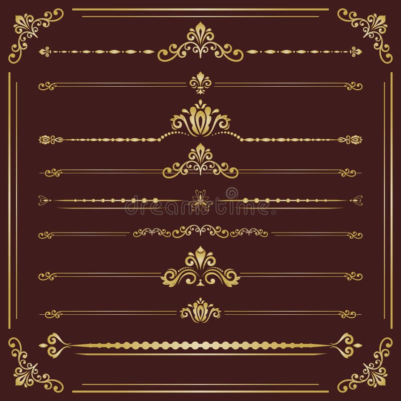 Zbiór wzorów wektora poziomego. kolekcja grafiki royalty ilustracja