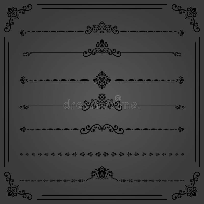 Zbiór wzorów wektora poziomego. kolekcja grafiki royalty ilustracja