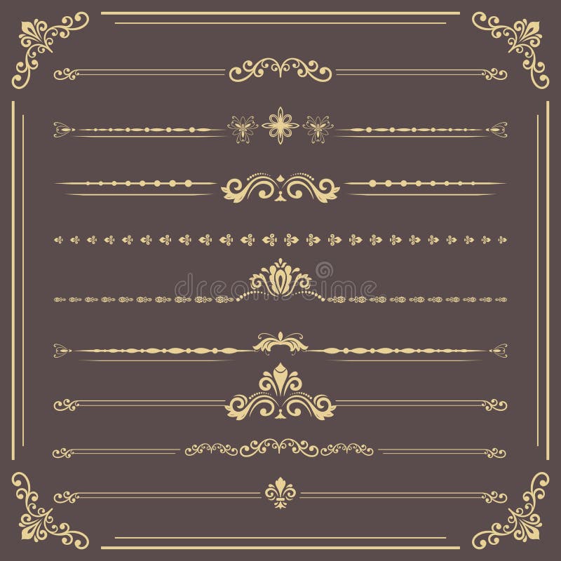 Zbiór wzorów wektora poziomego. kolekcja grafiki royalty ilustracja