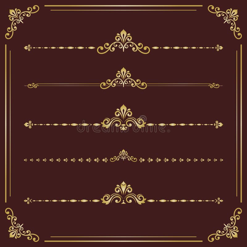 Zbiór wzorów wektora poziomego royalty ilustracja