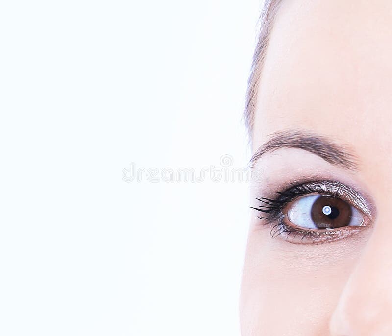Zbli? enie twarz pi? kna m? oda kobieta z dziennym makeup fotografia royalty free