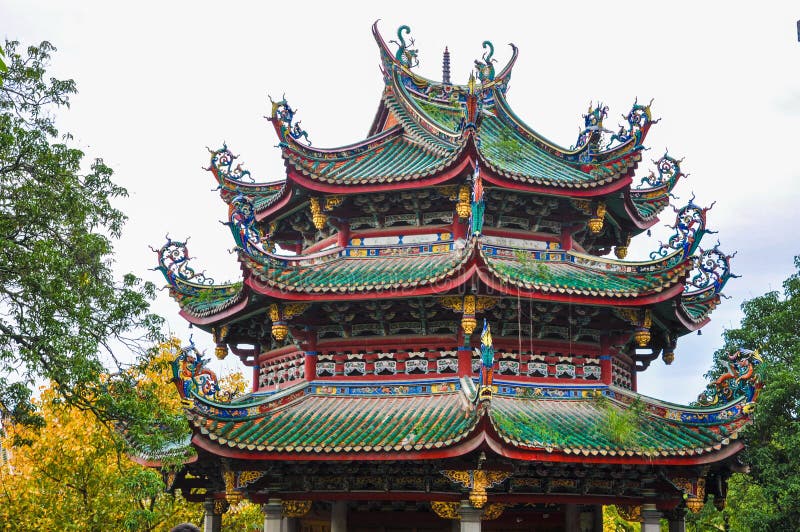 Zbliżenie Chińska Świątynna pagoda zdjęcie royalty free Zbliżenie Chińska Świątynna pagoda zdjęcie royalty free