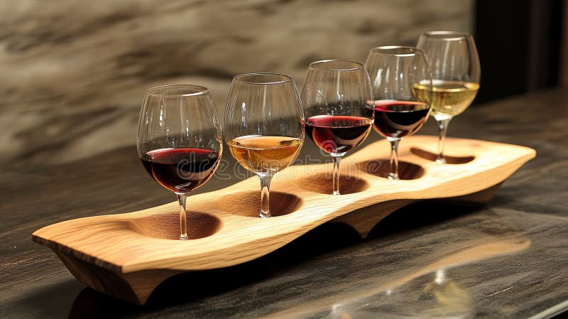 Zbor de vin elegant la bordul de degustare. royalty free stock photo