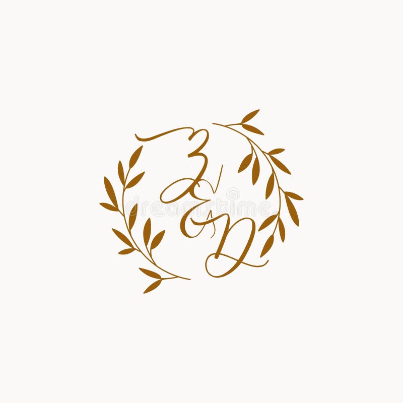 ZD initial wedding monogram logo vector illustration