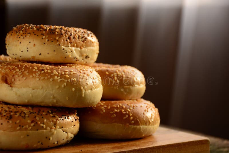 Zdrowi świeżo piec bagels zdjęcie stock Zdrowi świeżo piec bagels zdjęcie stock