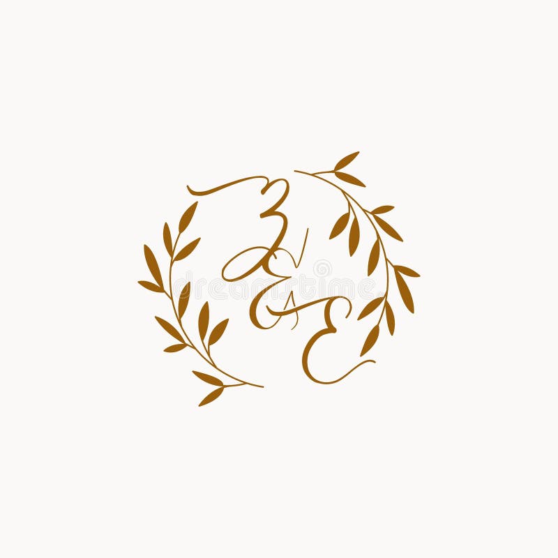 ZE initial wedding monogram logo vector illustration