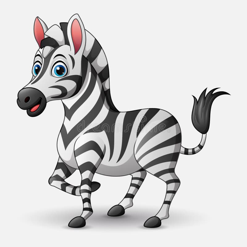 Livro para colorir desenho centrado kawaii zebra