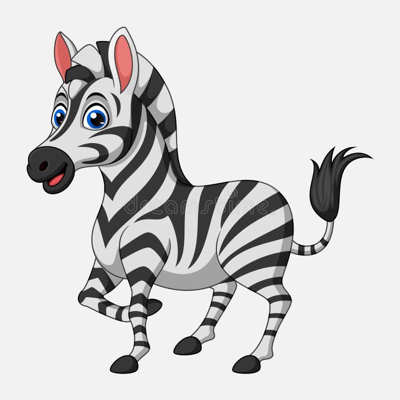 Livro para colorir desenho centrado kawaii zebra