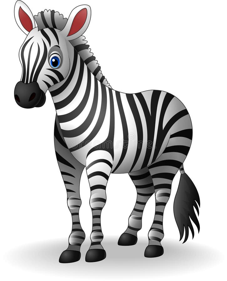 Livro para colorir desenho centrado kawaii zebra
