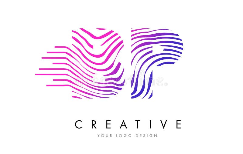 Zebra Bps B P Zeichnet Buchstaben Logo Design Mit Magentaroten Farben Vektor Abbildung Illustration Von Logo Buchstaben