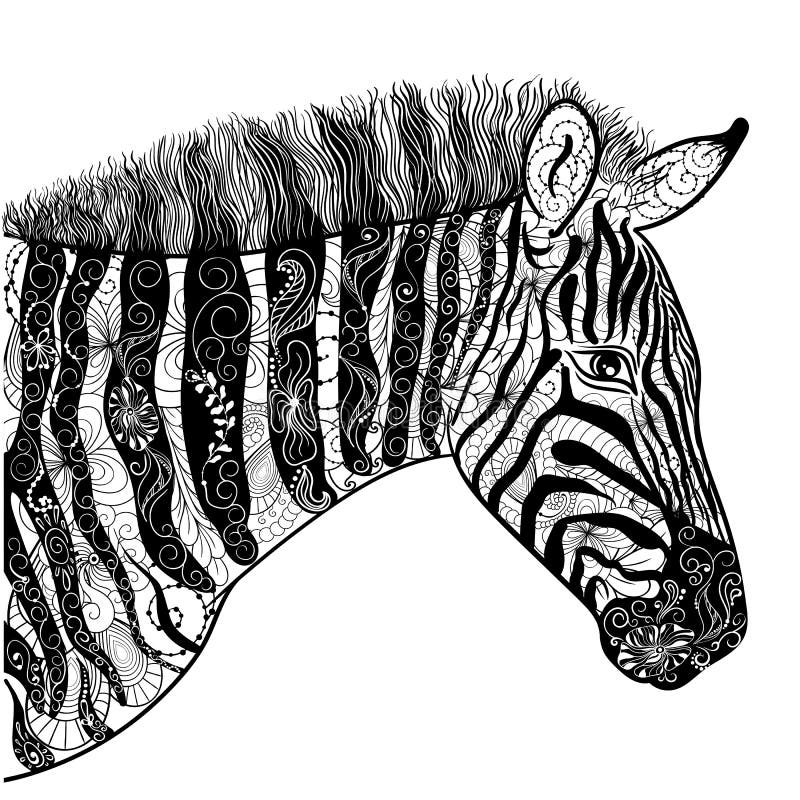 Zebra doodle stock vector. Illustration of outline, artwork - 70575369