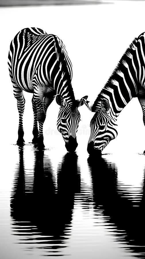 Zebra drinking water stock illustration. Illustration of line 275695893