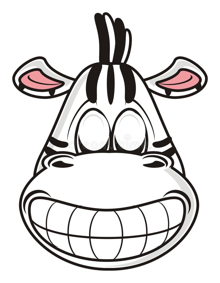 Zebra Face with Closed Eyes Stock Illustration - Illustration of cartoon,  isolated: 69630625