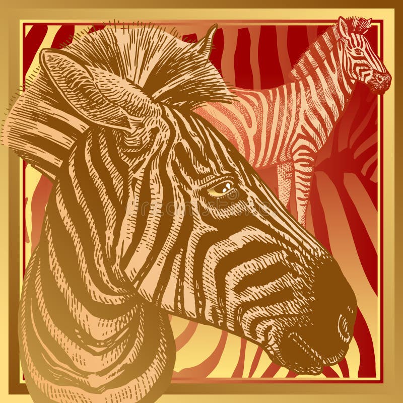 Zebra and fur stripes. Template for design scarf or pillow. Beast style. stock illustration Zebra and fur stripes. Template for design scarf or pillow. Beast style. stock illustration