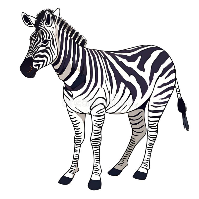 Zebra izolowana na białej ścieżce przycinającej tło royalty ilustracja