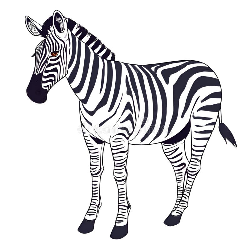 Zebra izolowana na białej ścieżce przycinającej tło royalty ilustracja