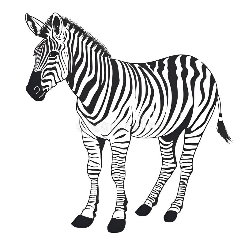 Zebra izolowana na białej ścieżce przycinającej tło royalty ilustracja