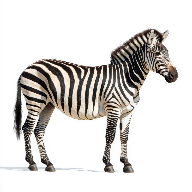 Zebra izolowana na białym tle paski zwierząt dzikich Afryka sawanna ilustracji