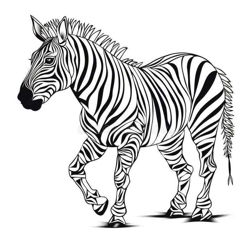 Zebra odizolowana na białym tle ilustracja wektor