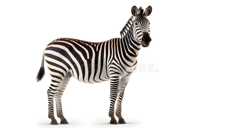 Zebra odizolowana na białym tle z przestrzenią kopiowania ilustracja wektor