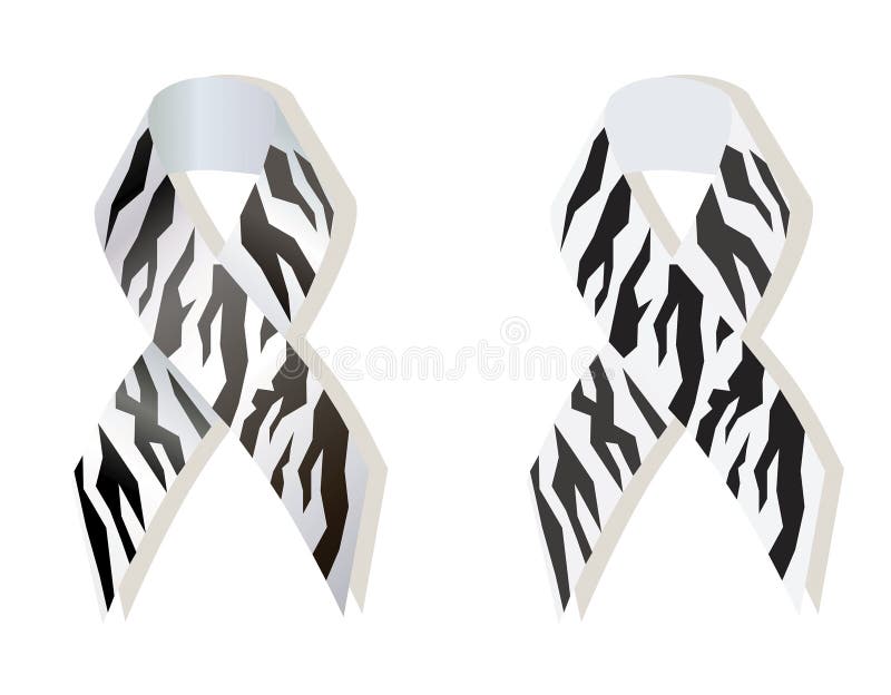 Zebra - print ribbon awareness vector illustration Zebra - print ribbon awareness vector illustration