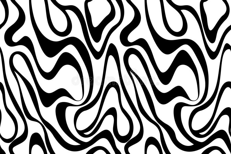 Zebra Skin Seamless Pattern. Abstract Texture with Wavy Lines Stock ...