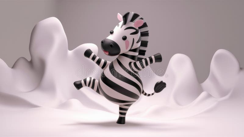 Zebra stojąca na tylnych nogach w białym tle ai. Zebra stojąca na tylnych nogach w białym tle generowała