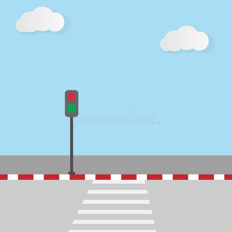 Zebrapadweg en verkeerslicht vector illustratie Zebrapadweg en verkeerslicht vector illustratie